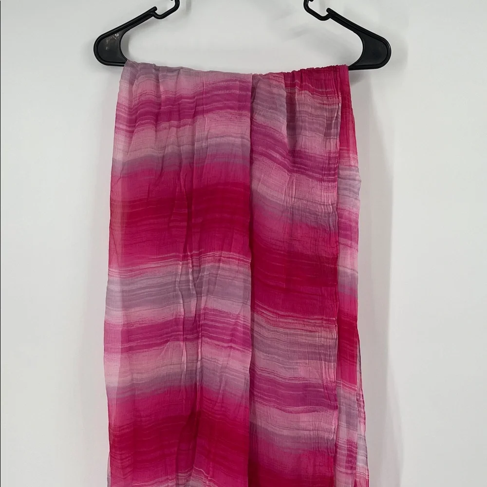 Pink Striped Large Scarf Wrap